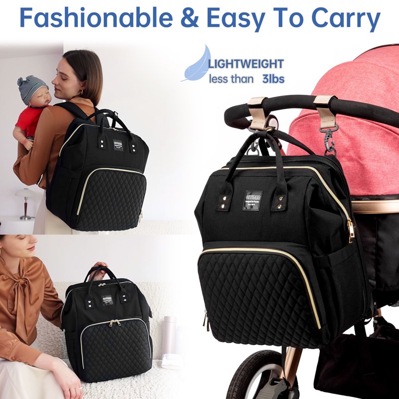 Diaper Bag Backpack, 5 in 1 Baby Diaper Bag with Changing Station