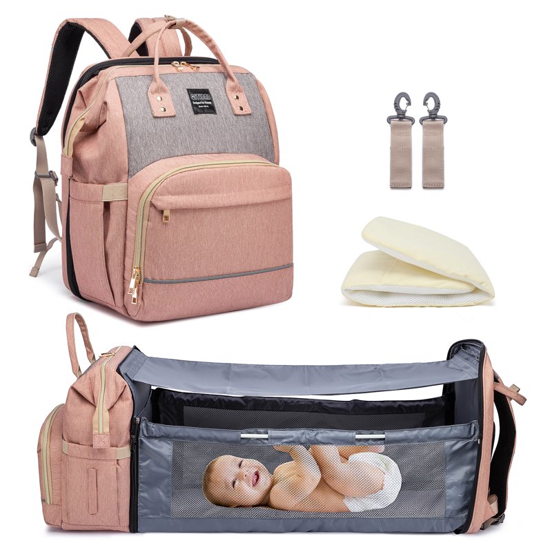 Diaper Bag Backpack, 5 in 1 Baby Diaper Bag with Changing Station